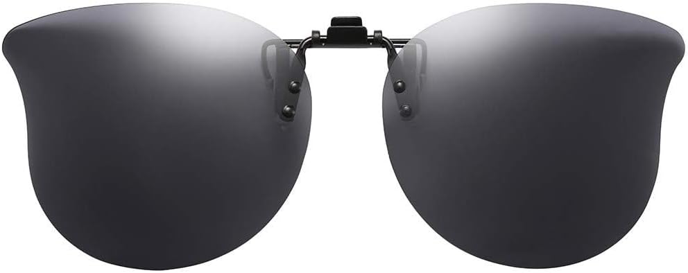 

Поляризованные солнцезащитные очки «кошачий глаз» с зажимом для ношения поверх очков с диоптриями для женщин, защита от ультрафиолета CAXMAN, Grey - Oversized - 63*53mm