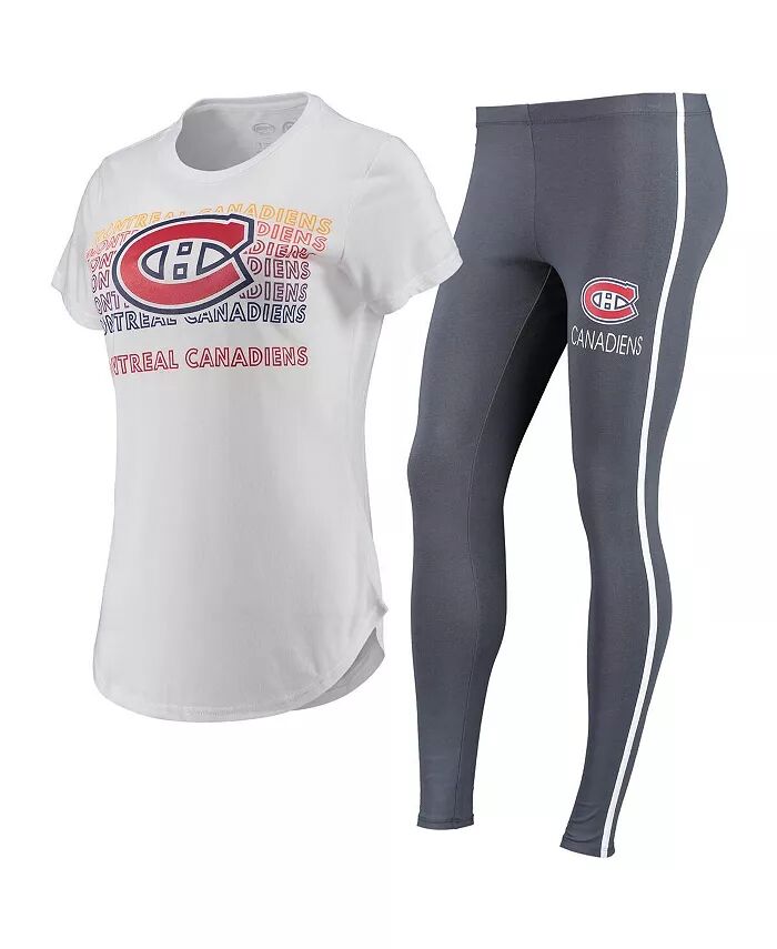 

Женский комплект из белой, угольно-серой футболки и леггинсов Montreal Canadiens Sonata Concepts Sport