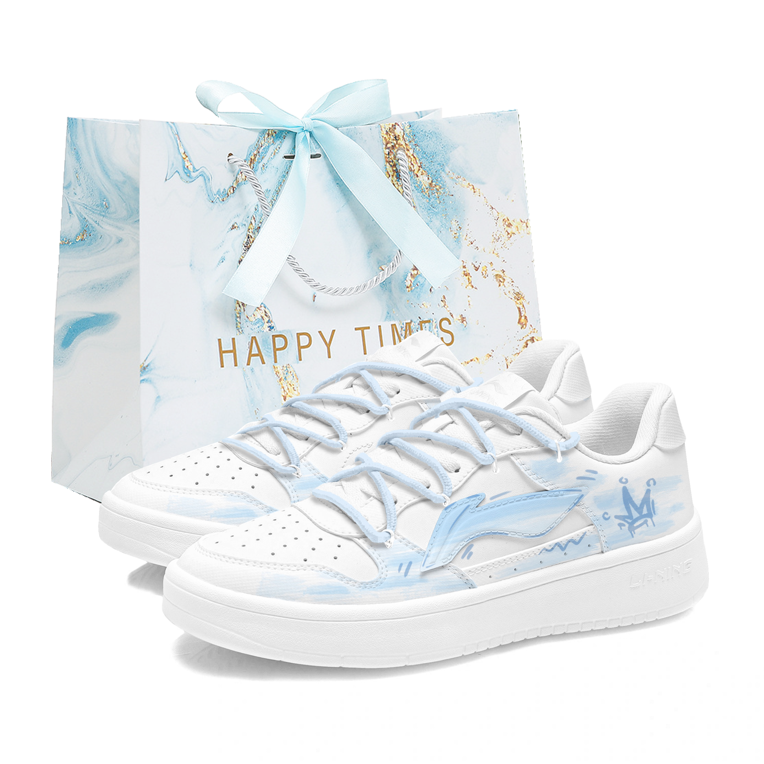 

Скользящие лодки для понтонов охлаждающие в солнечный день легкие и дышащие низкие кроссовки для скейтборда мужские LINING, белый