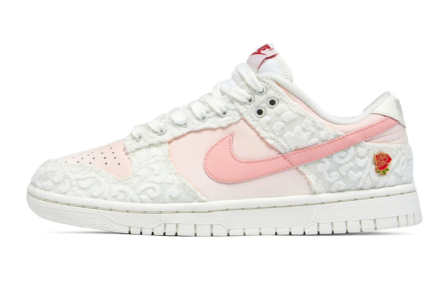 

Кроссовки Nike Dunk Skateboarding Shoes Women's Low-top Pink, белый