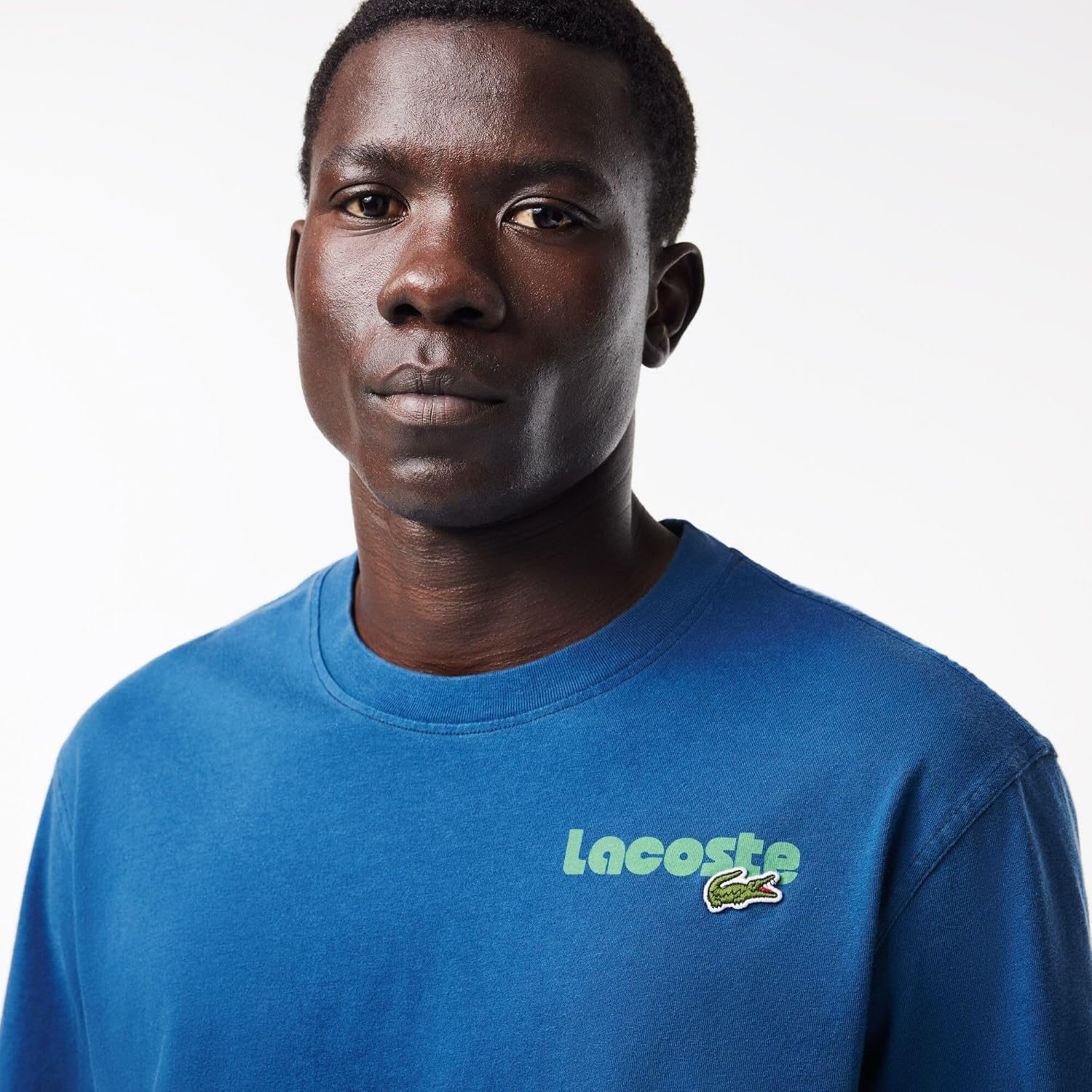 Мужская футболка Lacoste Classic Fit с коротким рукавом и надписью на спине, Globe — фото 2