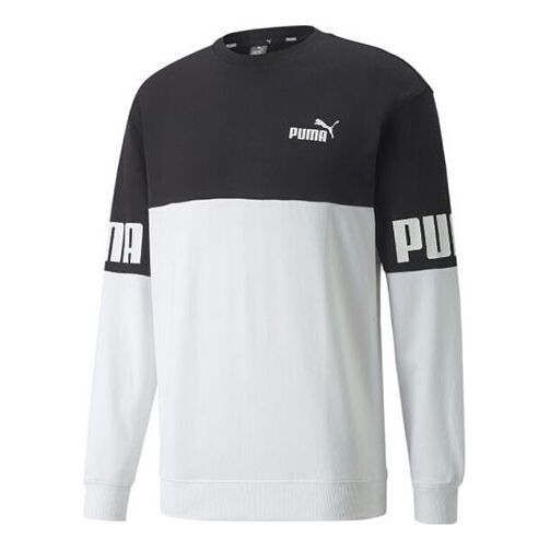 

Толстовка power logo printing colorblock sports round neck pullover black Puma, черный
