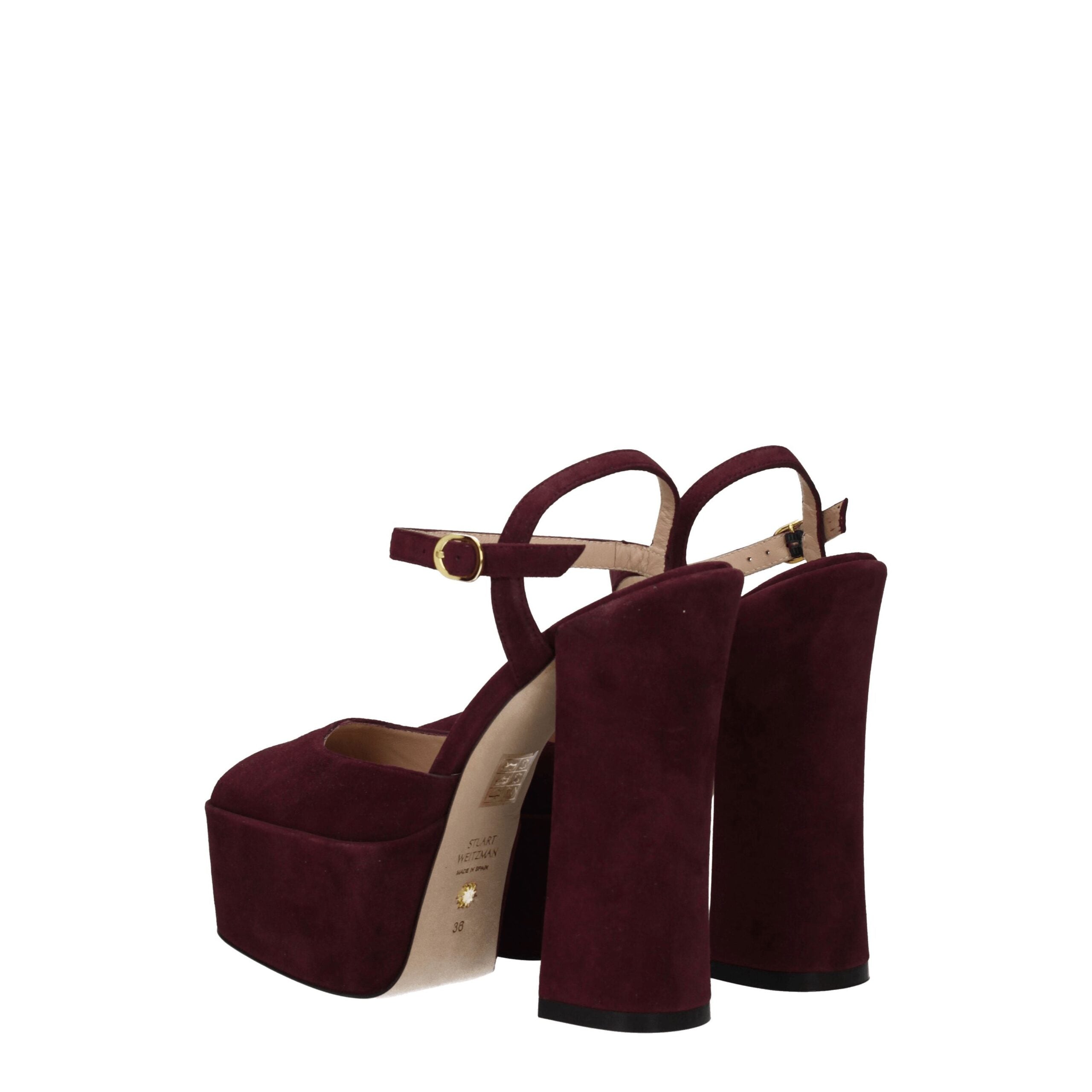 Стюарт Вайцман Кожаные женские сандалии Stuart Weitzman, красный — фото 4