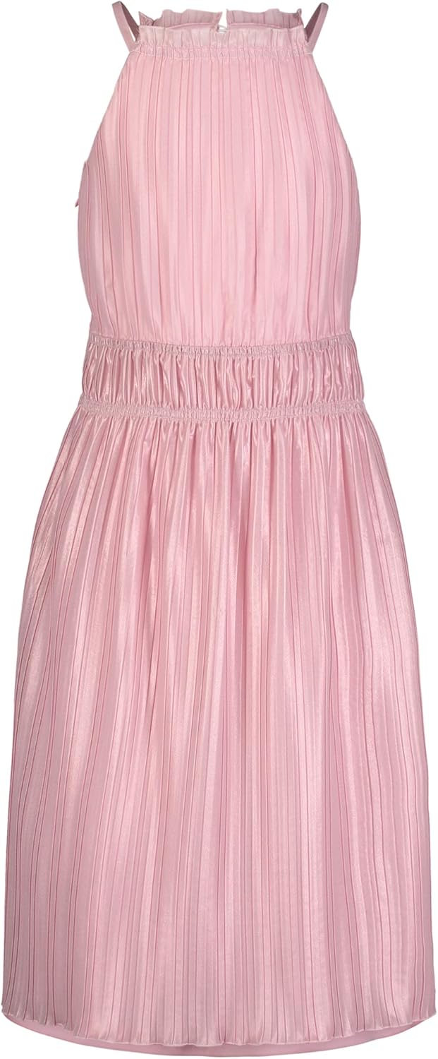 

Платье для вечеринки без рукавов Calvin Klein для девочек, облегающий силуэт, круглый вырез и застежка-молния сзади, Parfait Pink