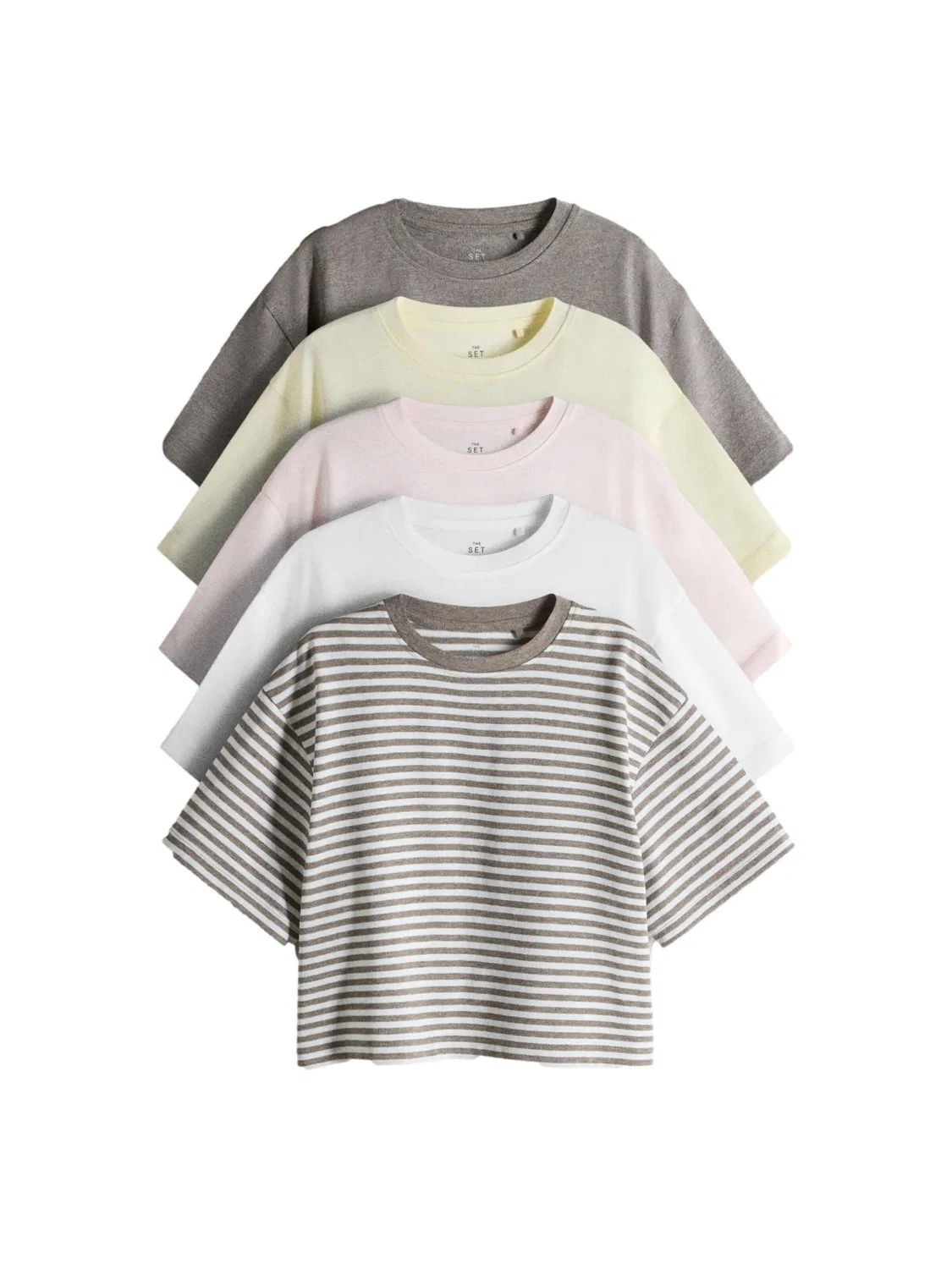 Футболка The Set, Light Yellow/Taupe/Mottled Grey/Rose/White