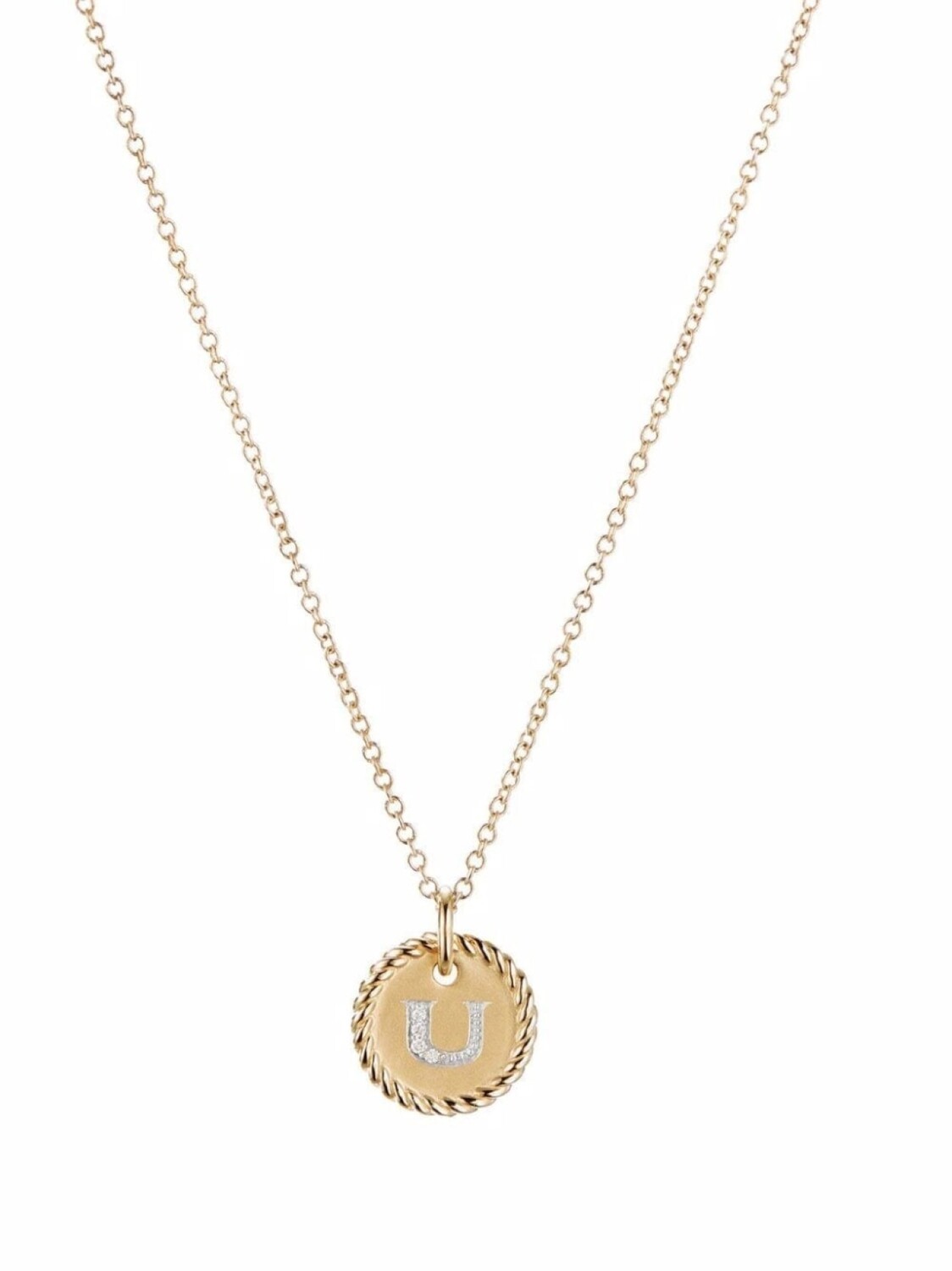 

Колье U Initial Charm из желтого золота с бриллиантами David Yurman, золотой