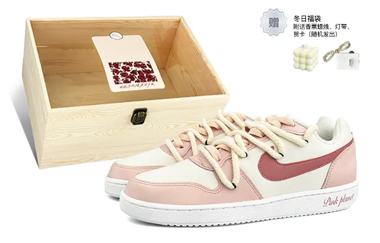 

Кроссовки Nike EBERNON Skateboarding Shoes Women's Low-top Beige, розовый