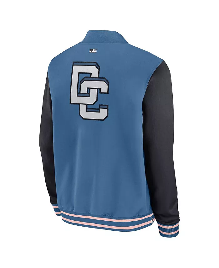 Мужская синяя бейсбольная куртка Washington Nationals 2025 City Connect Authentic Collection с полной застежкой-молнией Nike — фото 3