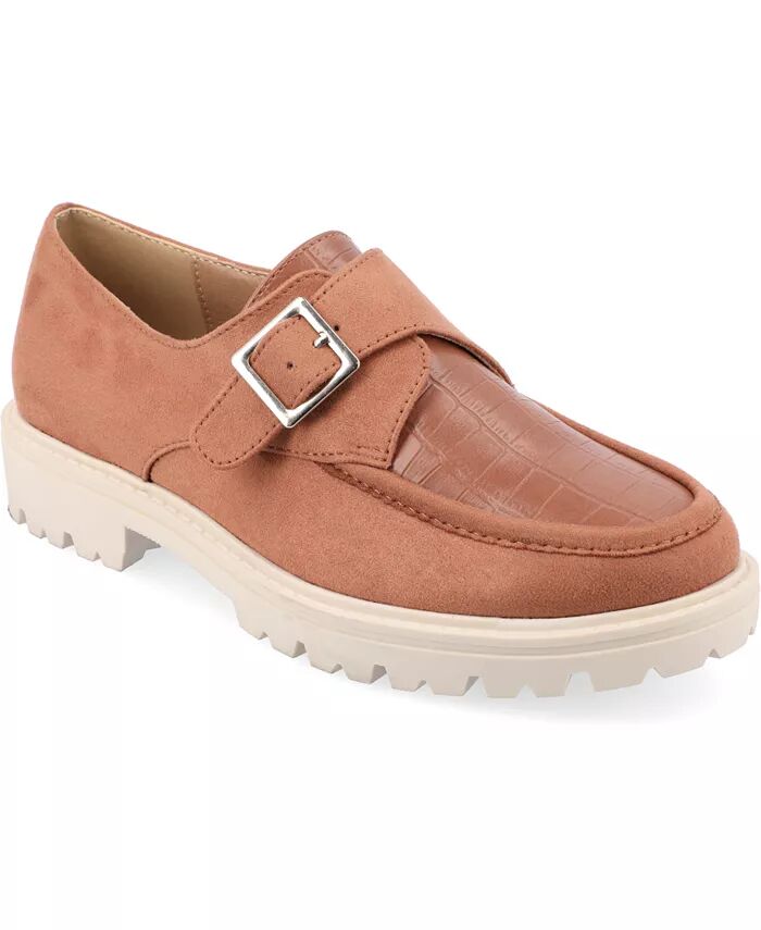 Женские мокасины Azula Almond Toe Journee Collection, коричневый/бежевый