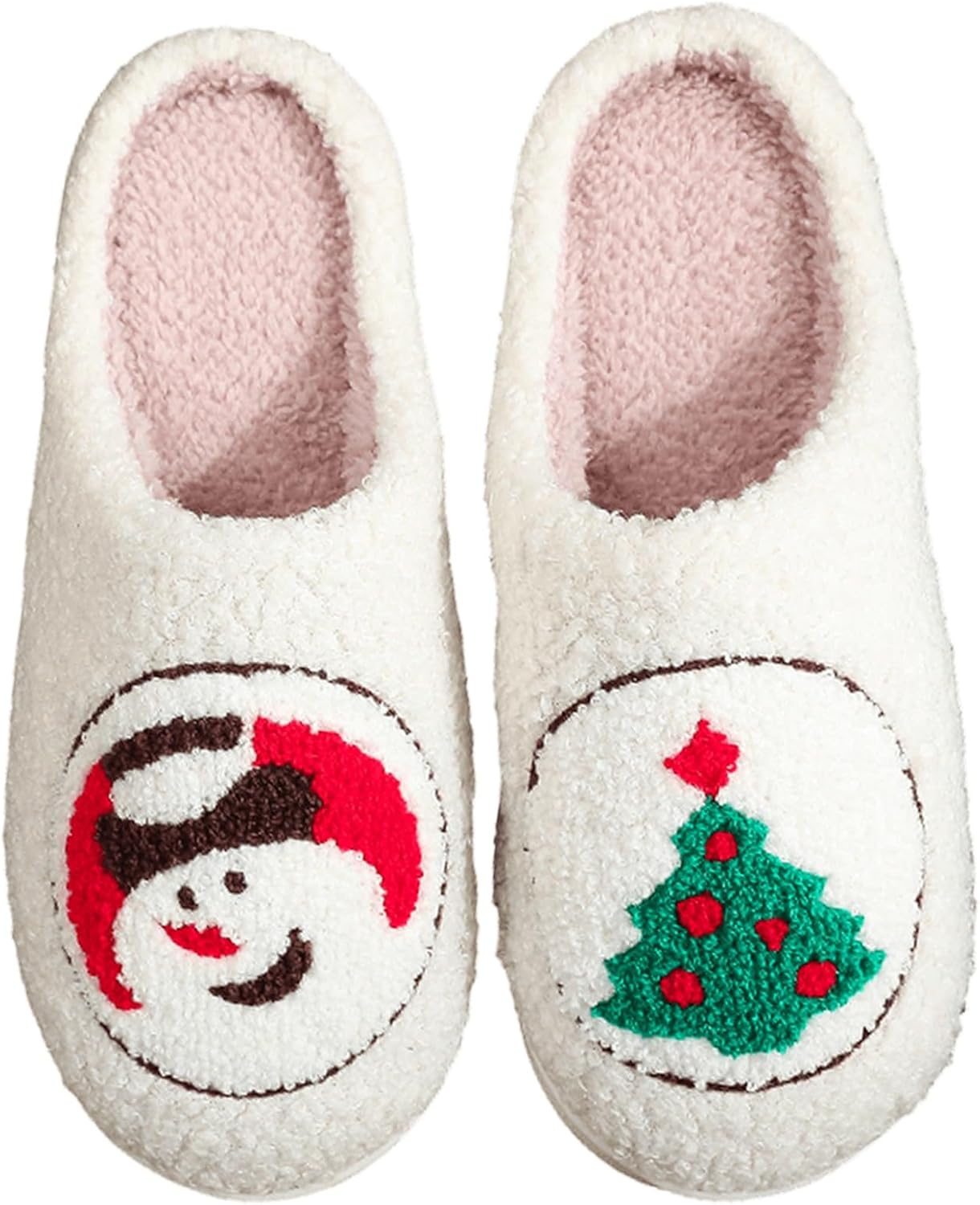 

Тапочки LNERIP зимние женские и мужские, пушистые плюшевые, с животными, милые мультяшные домашние тапочки, теплые и уютные, для дома и улицы, для девушек и женщин, Christmas Cookies