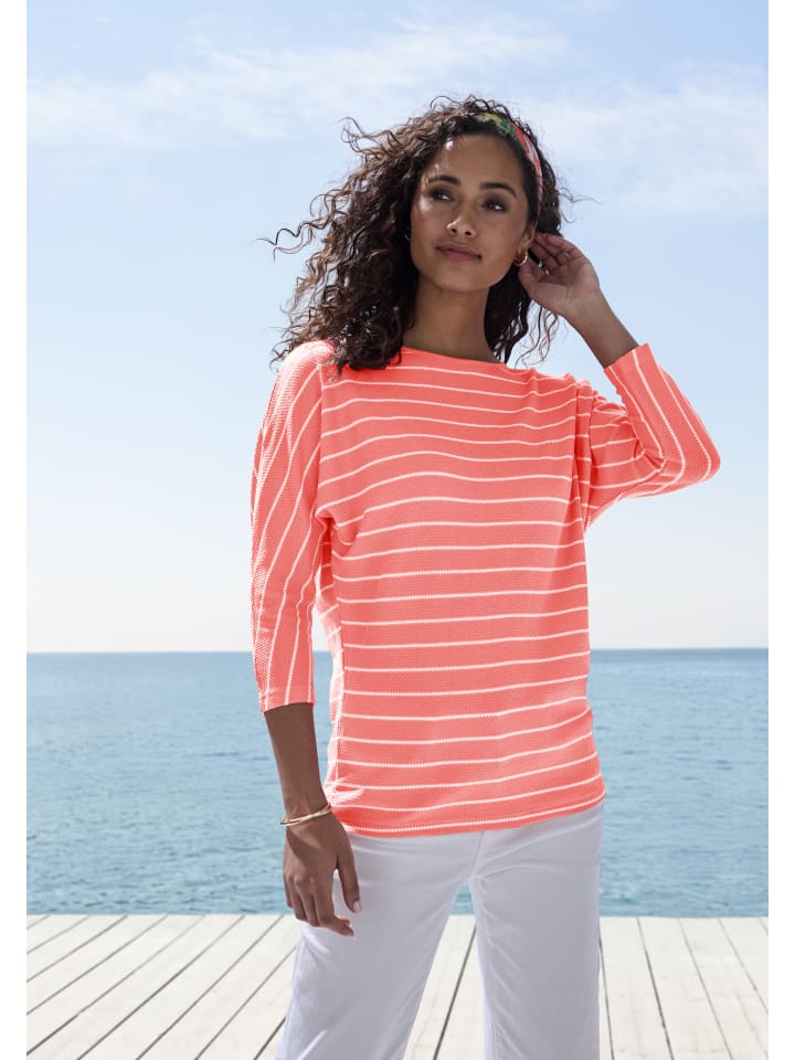 

Рубашка с рукавами 3/4 абрикосового и белого цветов Vivance