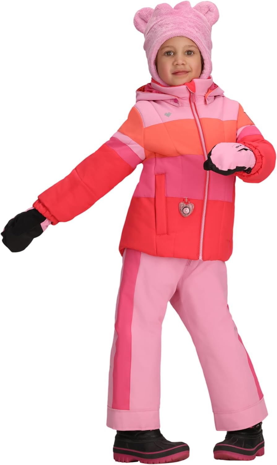 

Лыжная куртка Obermeyer Kaizen для девочек, утепленная и водонепроницаемая, с системой Kids I-Grow, Pink Tropical