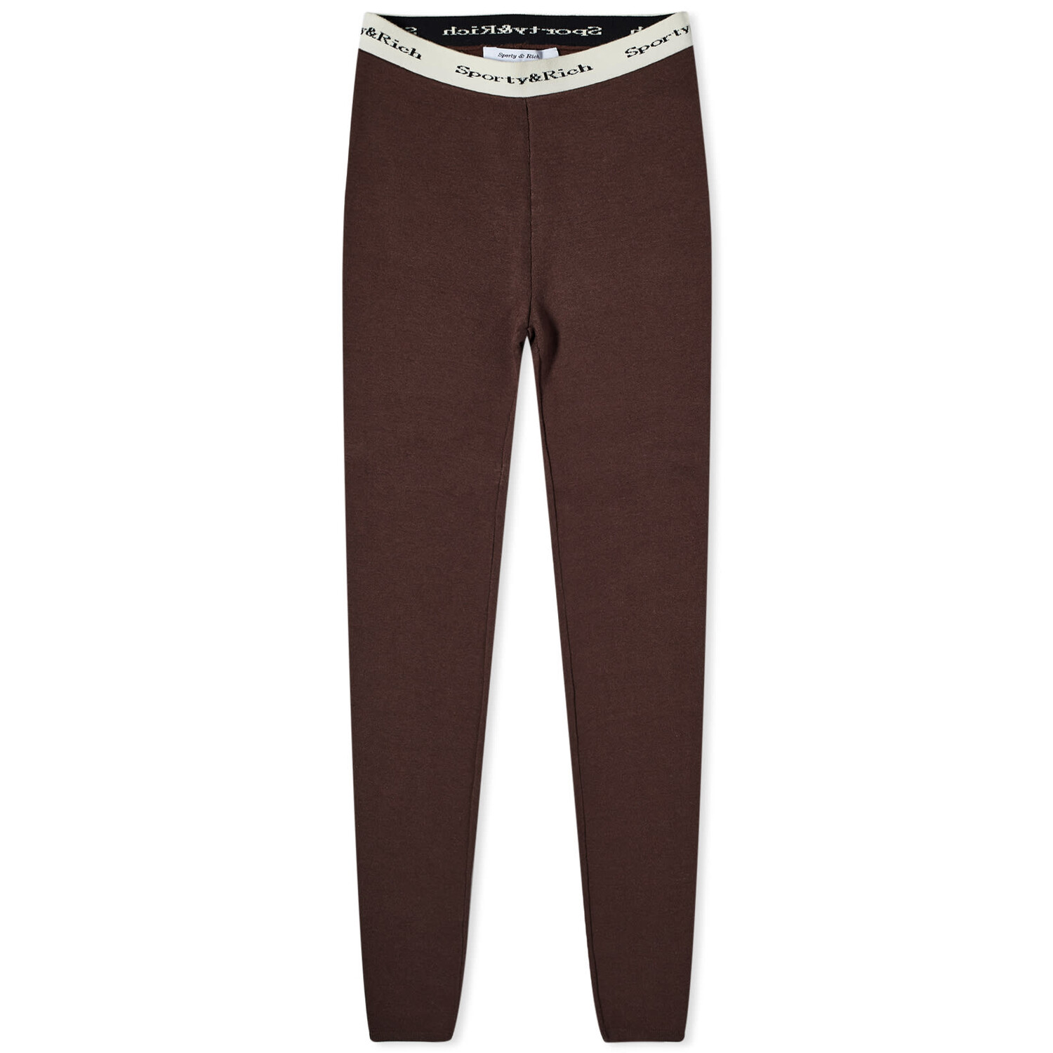 

Леггинсы Sporty & Rich Serif Logo Ribbed Leggings, цвет Chocolate