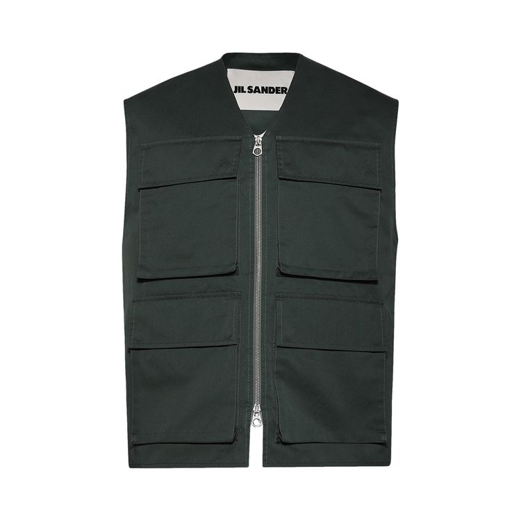

Утепленный жилет Jil Sander Cargo Vest 'Celadon Green', зеленый