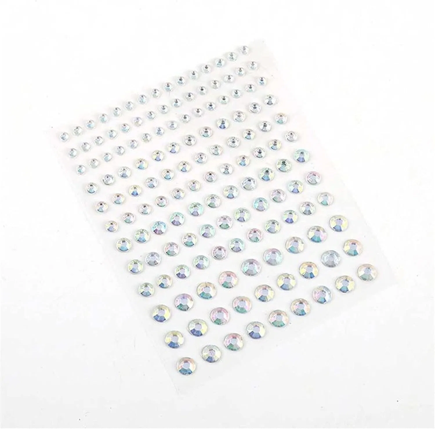 Тени для век самоклеящиеся стразы блестки Generic набор 141 шт 3-6 мм Transparent white