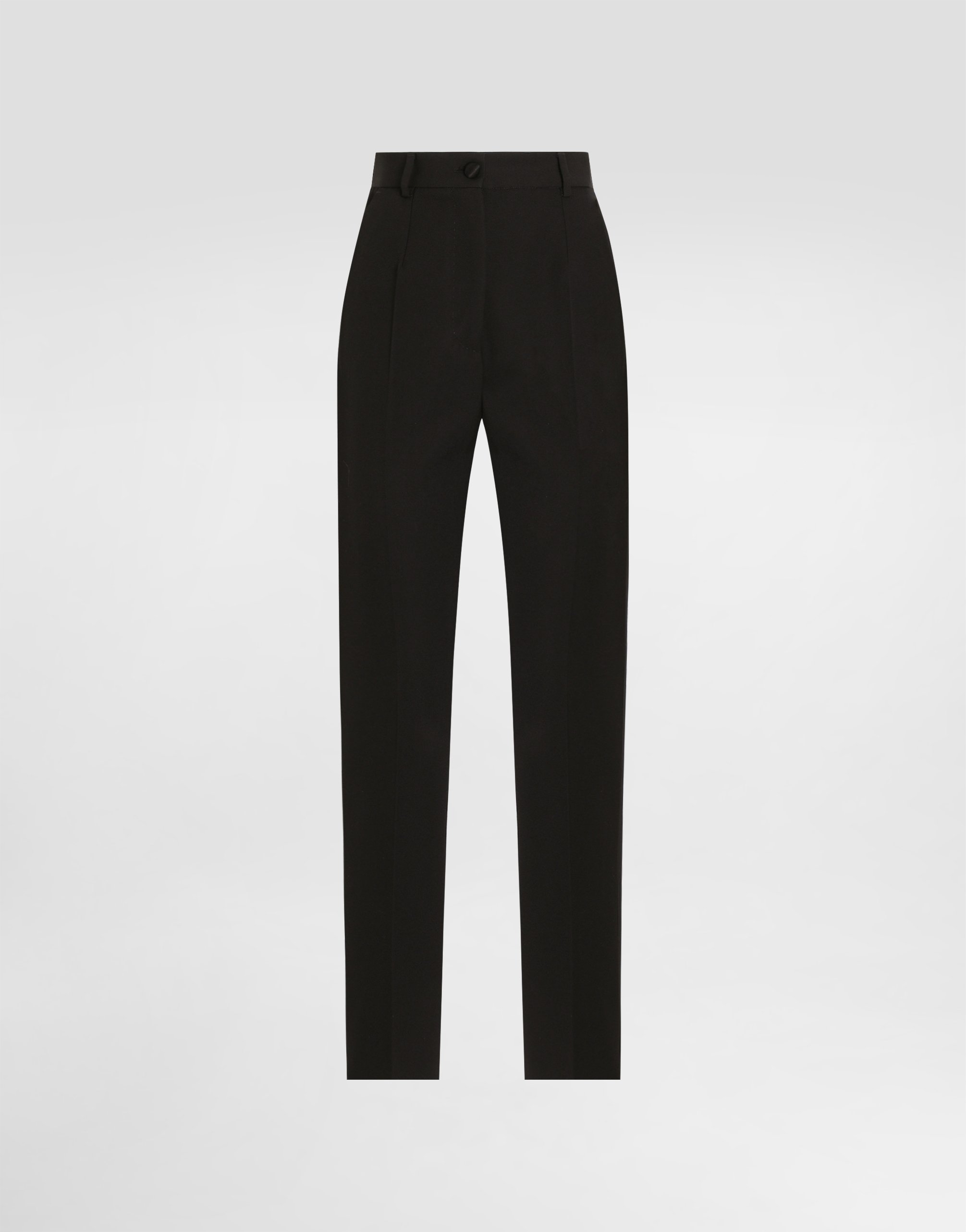 

Трикотажные шерстяные брюки смокинга Dolce & Gabbana, черный