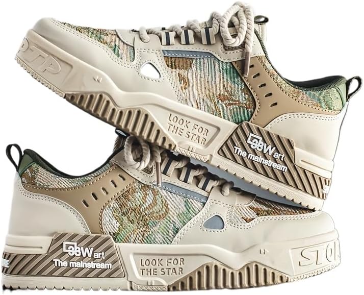 

Стильные мужские низкие кеды для скейтборда - модные кроссовки с противоскользящей подошвой, удобные и дышащие повседневные обувь для ежедневного ношения Hhhchpm, зеленый