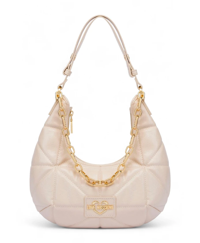 

Стеганая сумка-хобо с геометрическим узором Love Moschino, бежевый
