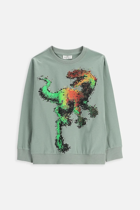 

Детская хлопковая кофта с длинным рукавом Coccodrillo, зеленый