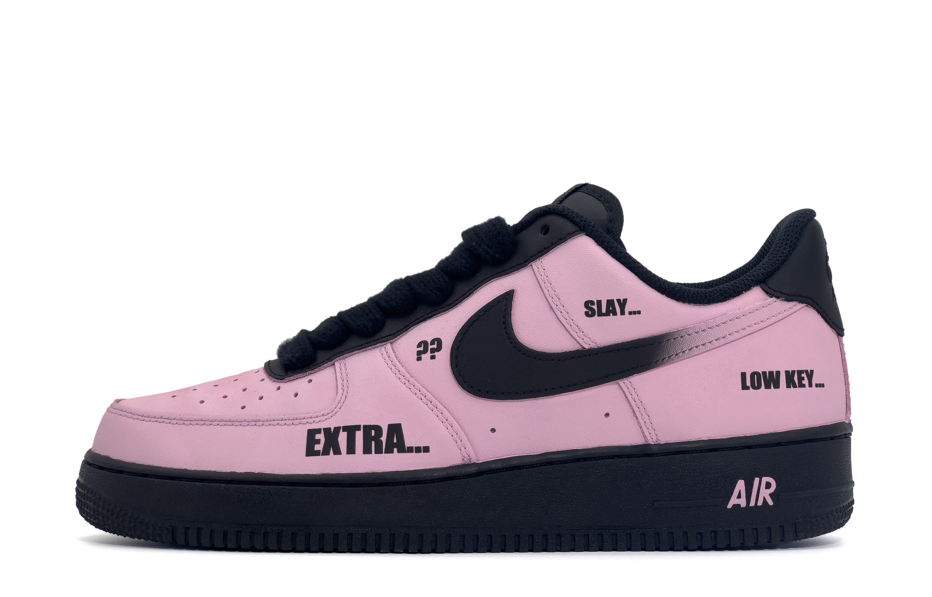 

Nike Кроссовки Air Force 1 Scroll Bar Low Top для скейтбординга, унисекс, черно-розовые
