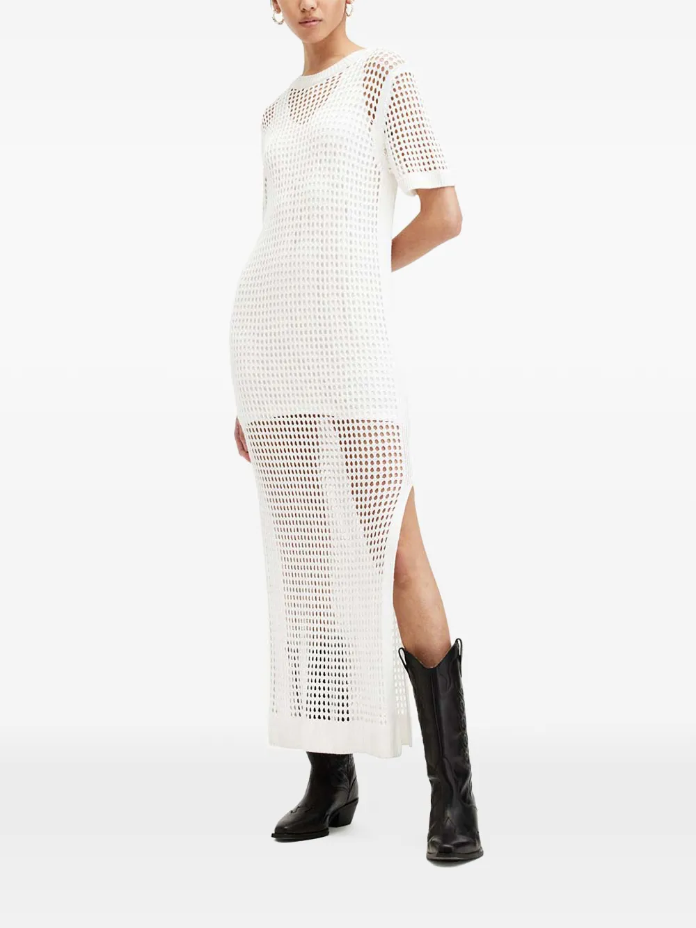 

Платье миди Paloma с круглым вырезом Allsaints, нейтральный