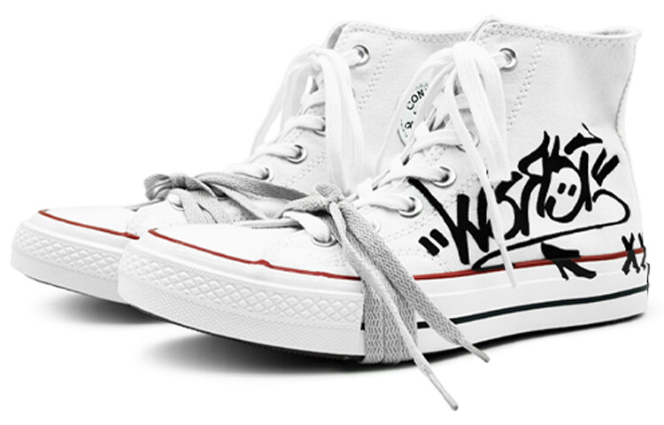 1970-е годы Кеды унисекс с высоким берцем бежевые/черные Converse — фото 3