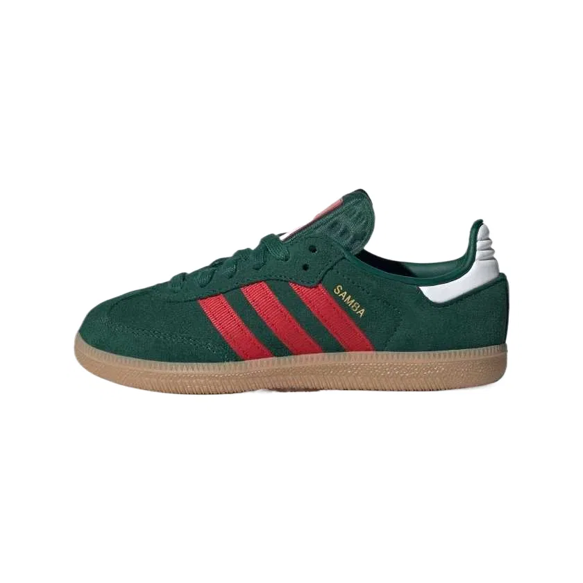 Кроссовки для скейтбординга SAMBA OG Leather Kids' Adidas Originals зелено-красные