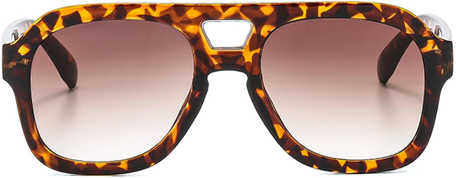 

Винтажные солнцезащитные очки-пилот с двойной перемычкой, для женщин и мужчин, квадратная толстая оправа, модные, увеличенного размера, в стиле 70-х, солнцезащитные очки UV400 mincl, C12