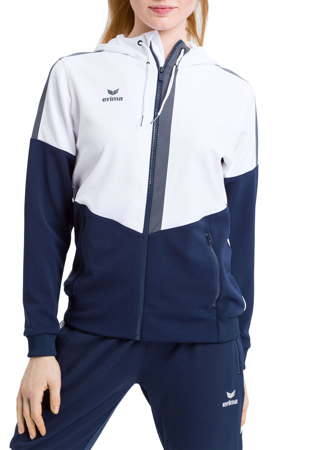 

Спортивная куртка erima Squad, цвет weiss/new navy/slate grey