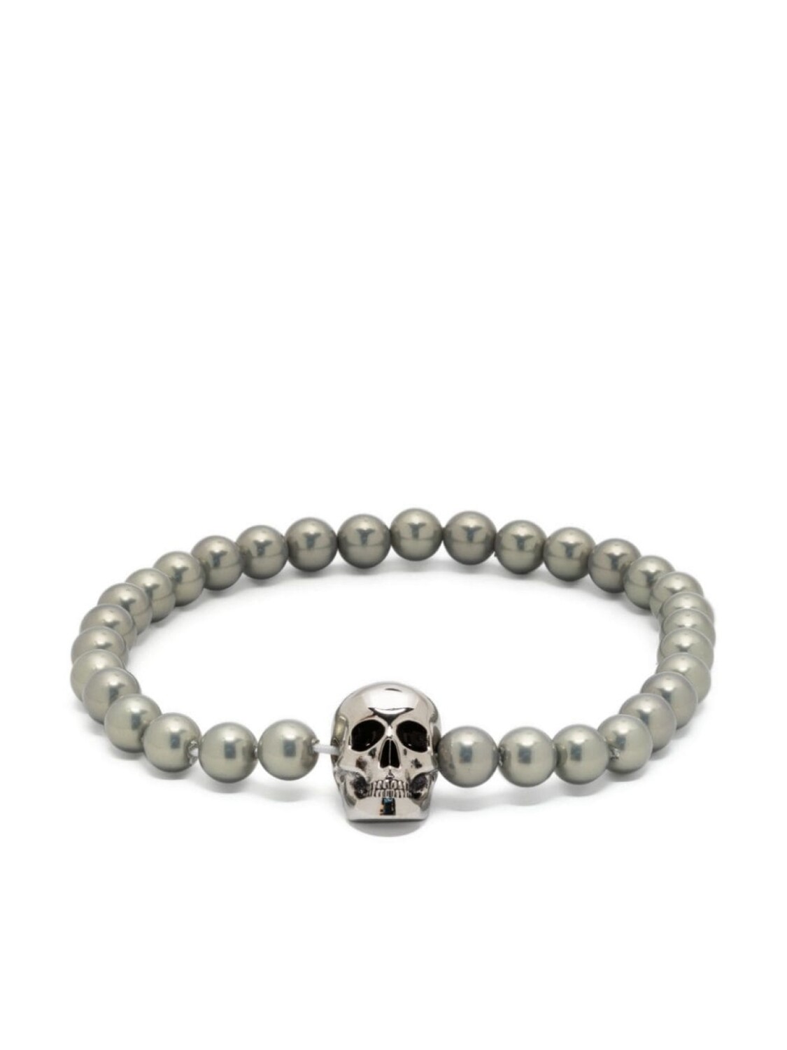 

Браслет с жемчугом и декором Skull Alexander McQueen, серебряный
