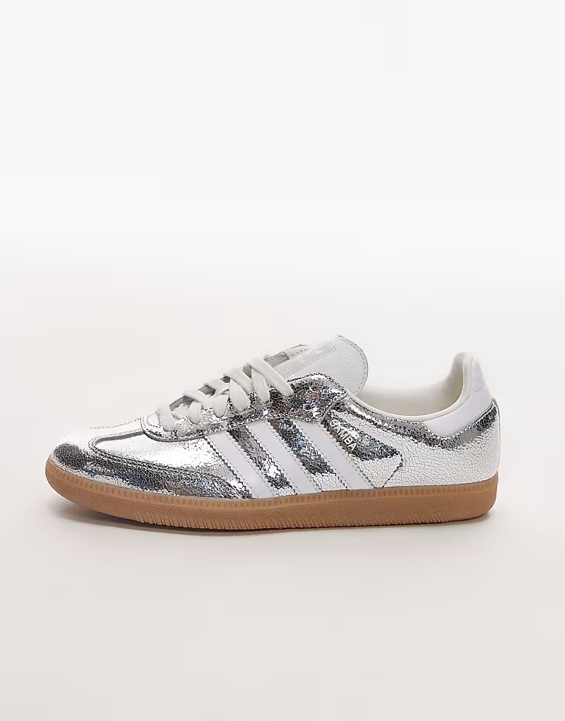 Кроссовки Adidas Originals Samba OG цвета металлик серебристый — фото 2