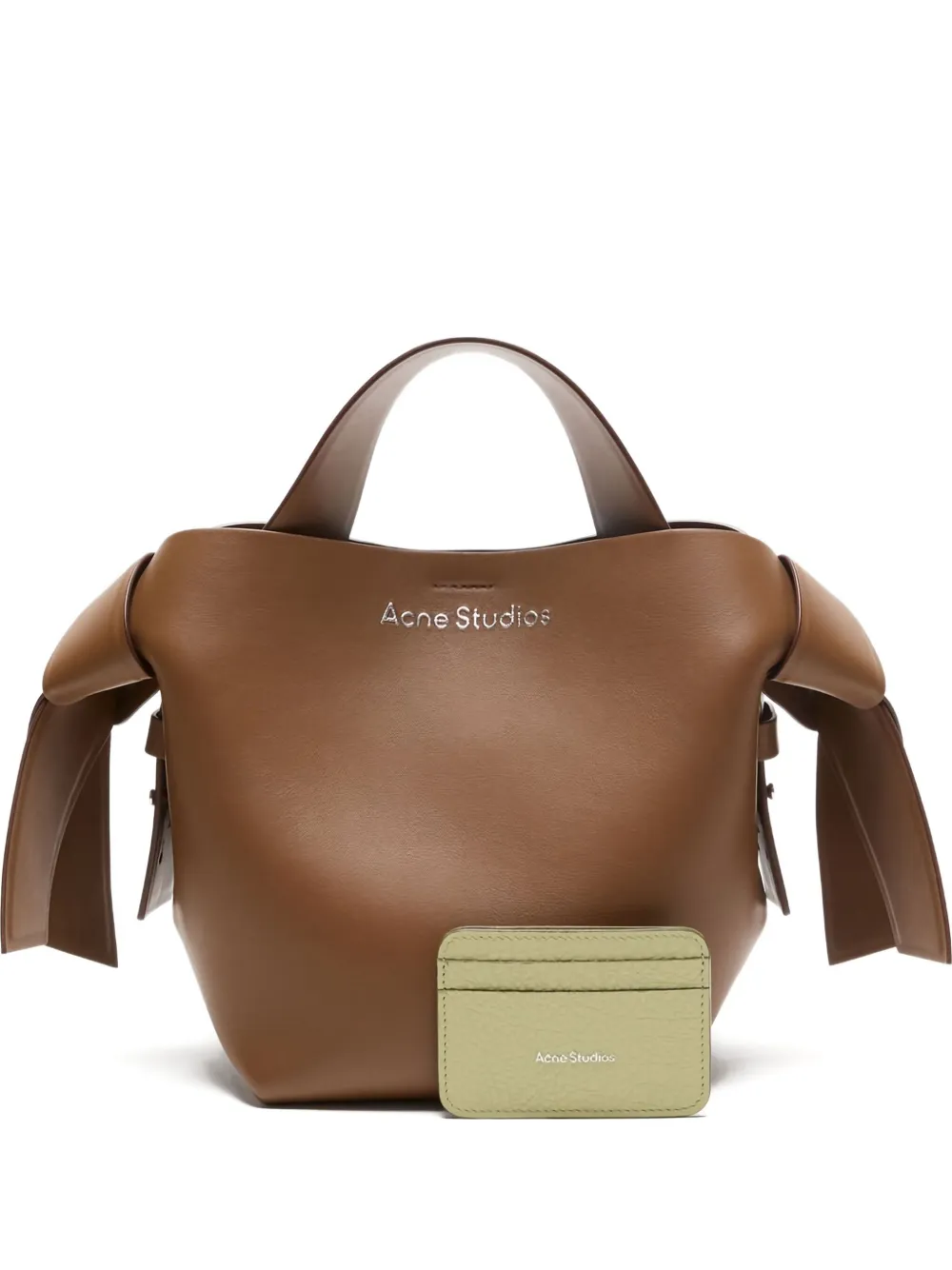 

Кожаный держатель для карт Acne Studios, зеленый