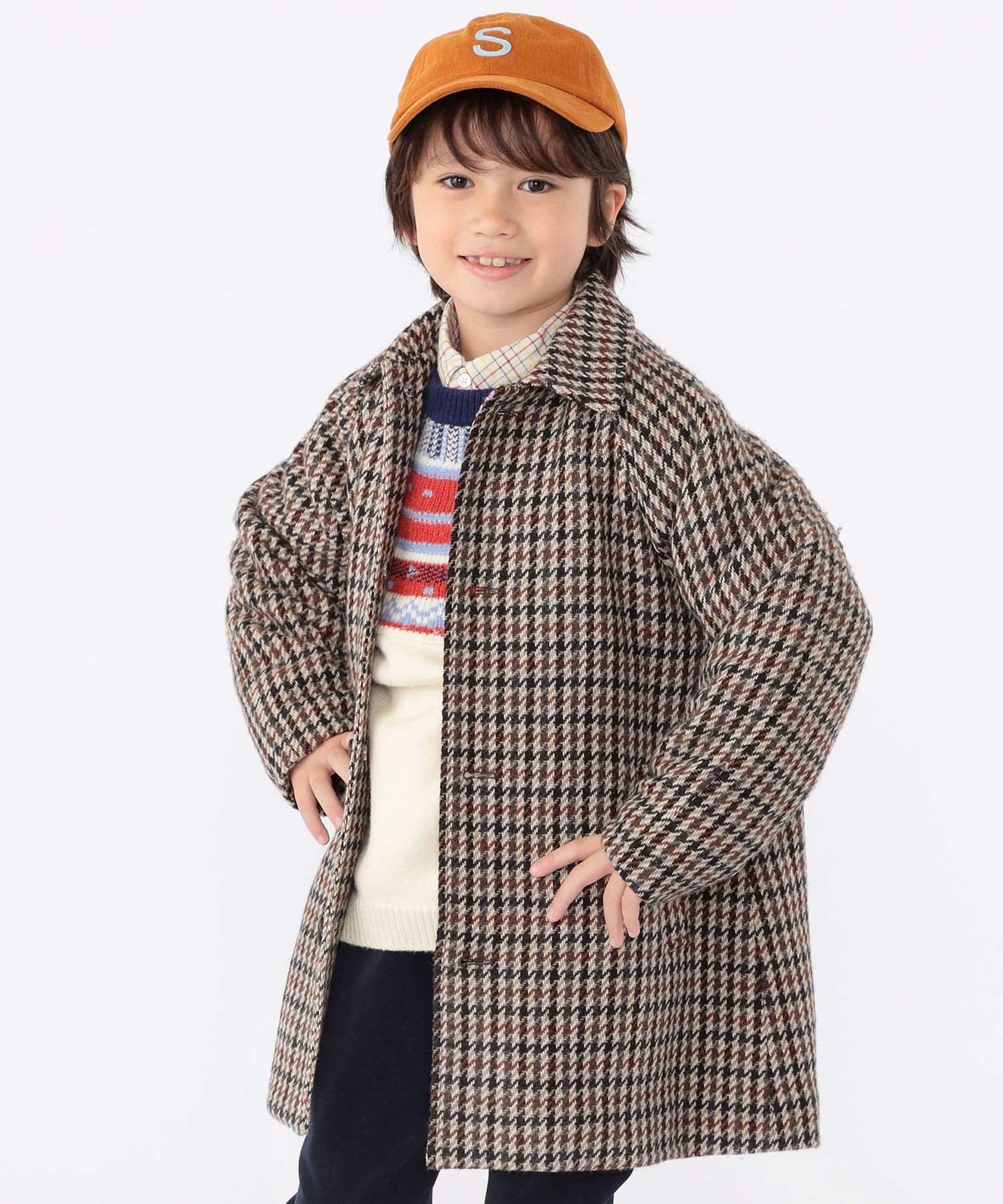 Детская футболка SHIPS KIDS: 100~130 см / Пальто Gun Club Check Sten с воротником-стойкой, Brown