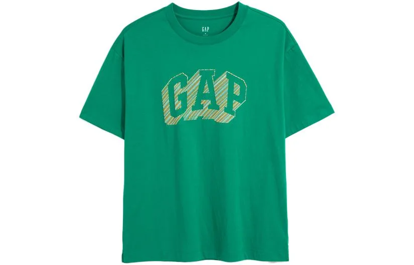 Футболка унисекс с круглым вырезом и прямым кроем GAP, зеленый