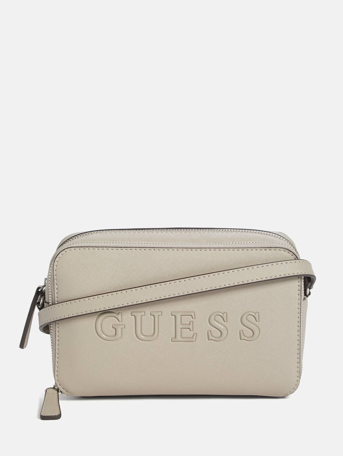 

Миниатюрная сумка через плечо Artemis с двойной молнией Guess Factory, цвет Taupe