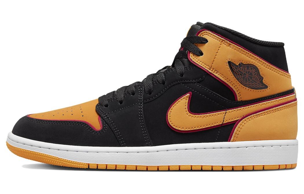 Jordan 1 Mid Fat Tongue Черный Оранжевый