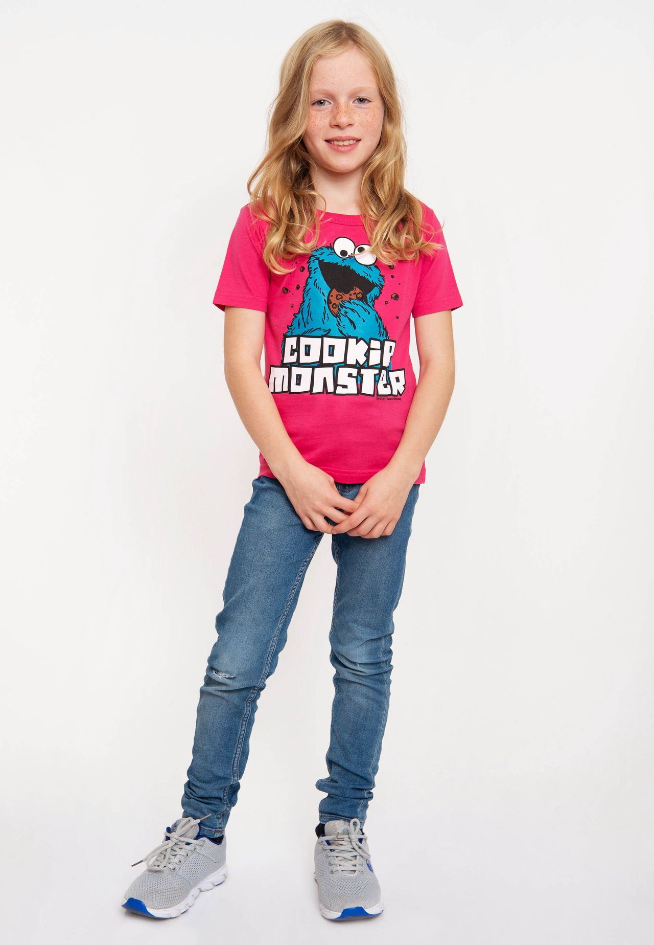 Футболка Organic Kids «Улица Сезам» - Cookie Monster LOGOSHIRT, розовый — фото 2