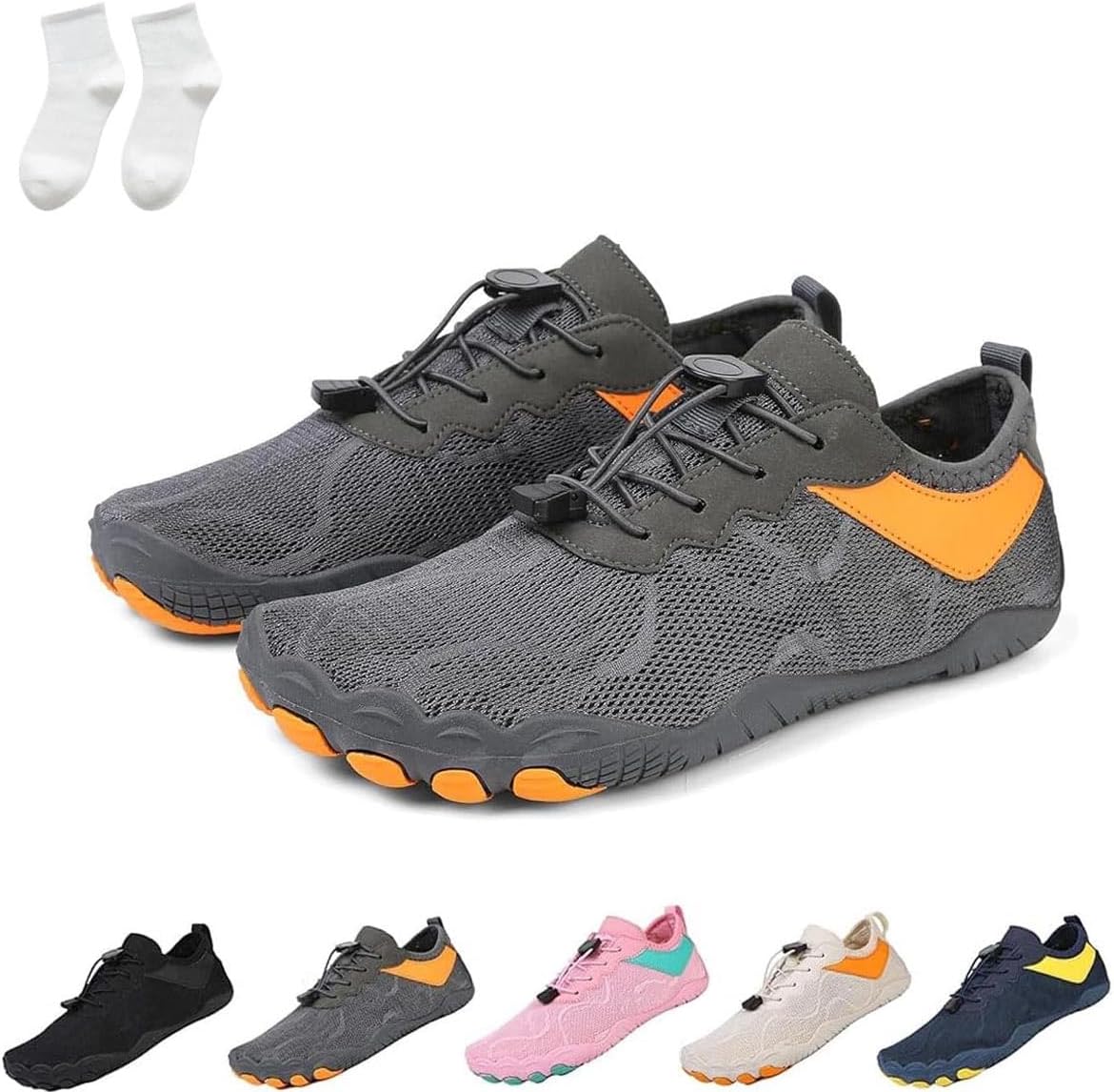 

Женские и мужские босоножки, обувь с широкой носочной частью, устойчивостью и сцеплением с поверхностью, удобные на весь день, нескользящие кроссовки Generic, серый