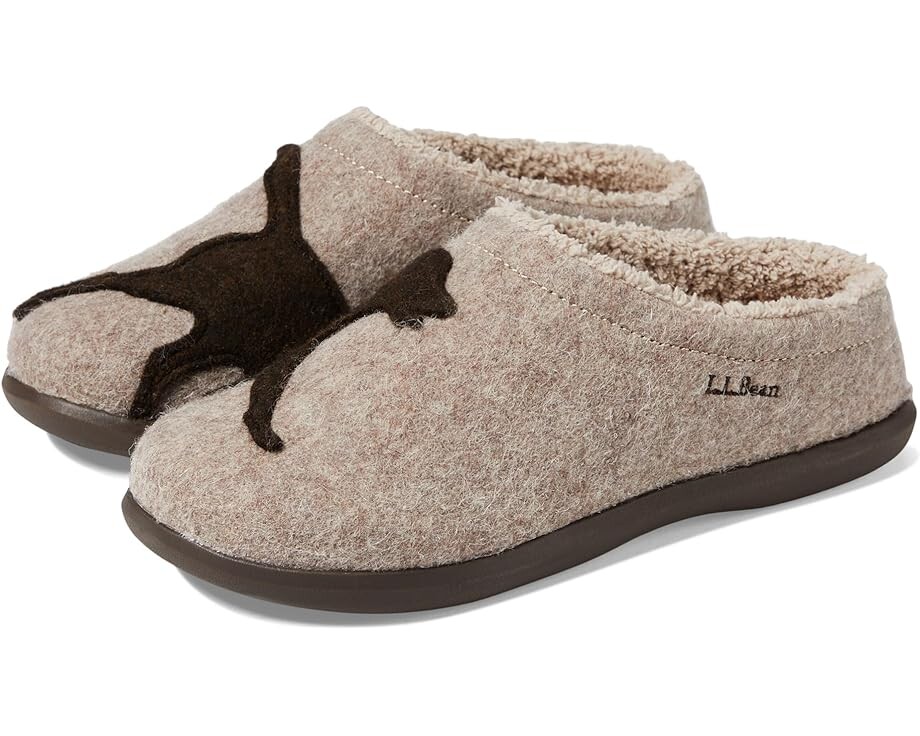 Тапочки L.L.Bean Daybreak Scuffs Motif, цвет Taupe/Chocolate Dog