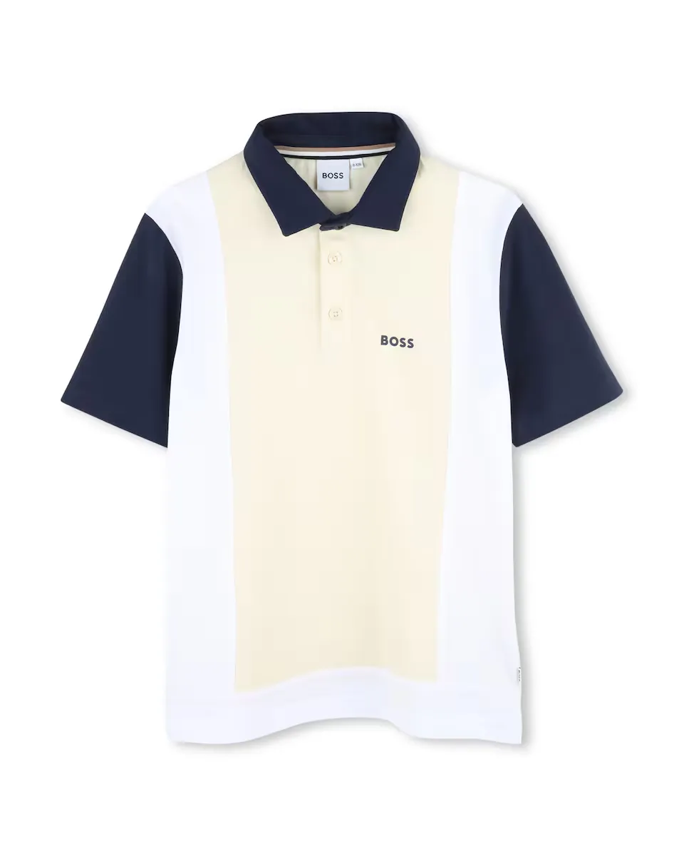 

Рубашка поло для мальчика из белого хлопка BOSS Kidswear, белый