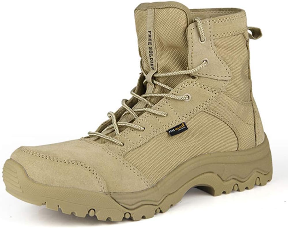 

Мужские боевые ботинки, дышащие походные кроссовки для улицы, тактические военные ботинки, бежевые - 45/UK 10.5/US 11 Jlfzc