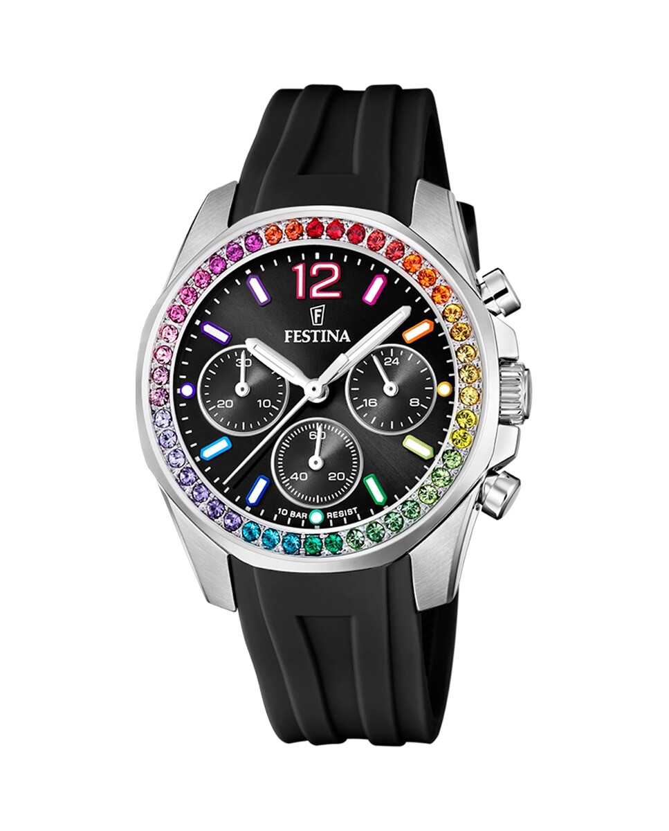 

F20610/3 Часы Boyfriend черные резиновые женские Festina, черный