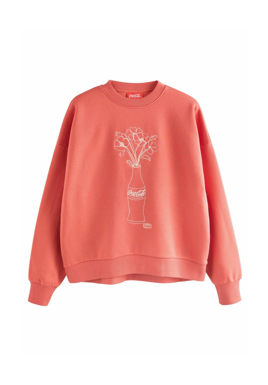 

Толстовка Next RELAXED FIT OFFICAL COCA COLA LICENSE FLOWER VASE COKE BOTTLE GRAPHIC PRINT CREW NECK, Red
