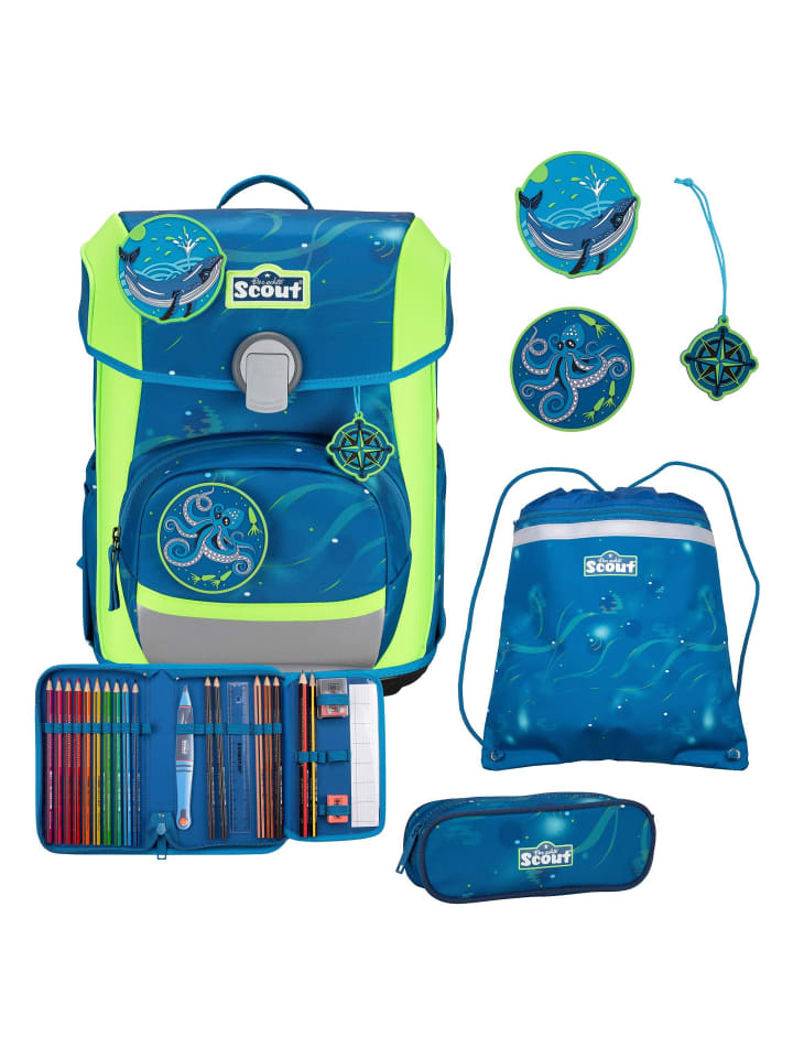 

Scout Набор школьных сумок Neo, 4 предмета, в цвете «Глубокое море»