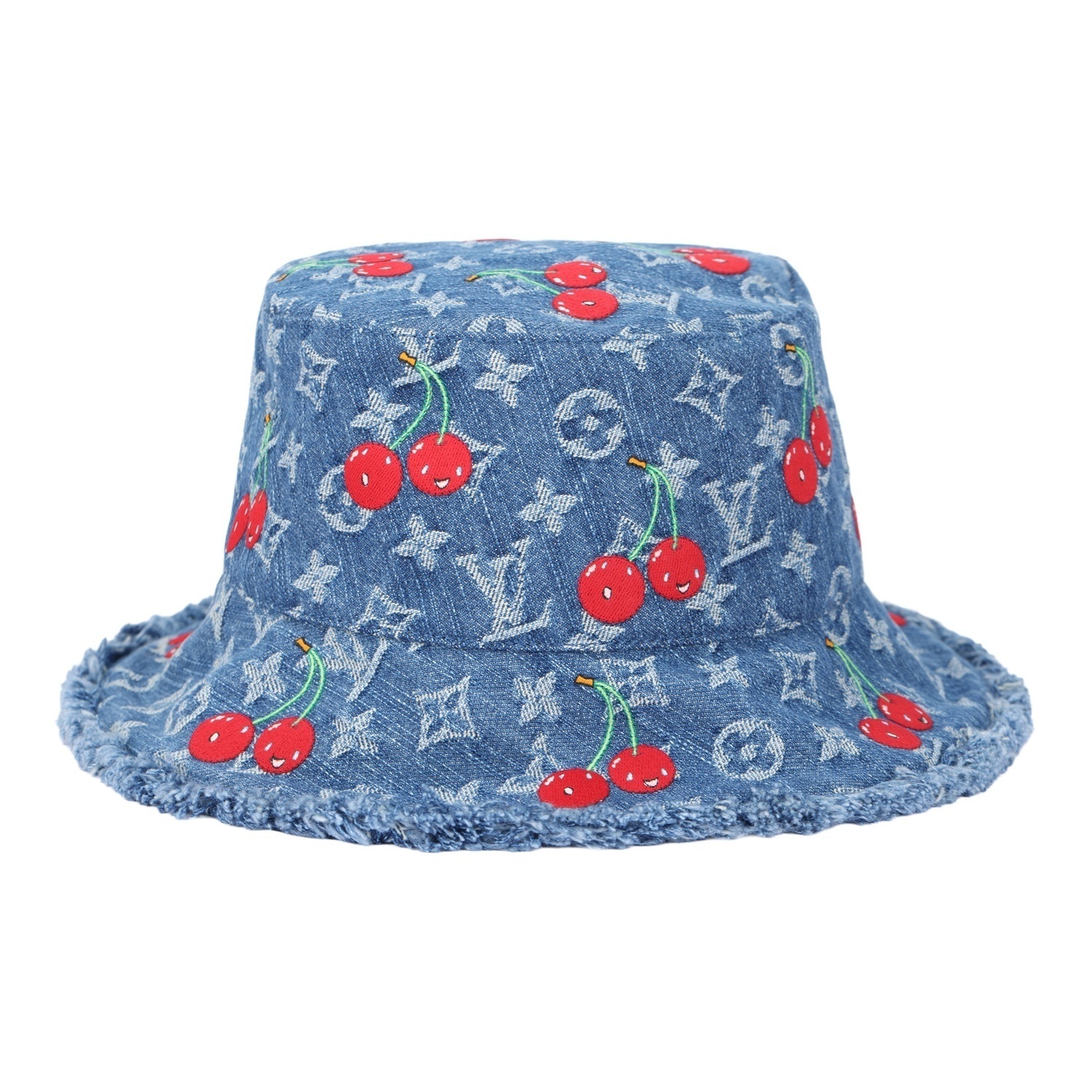 

LOUIS VUITTON Панама шляпа Takashi Murakami с джинсовой вишней, Blue