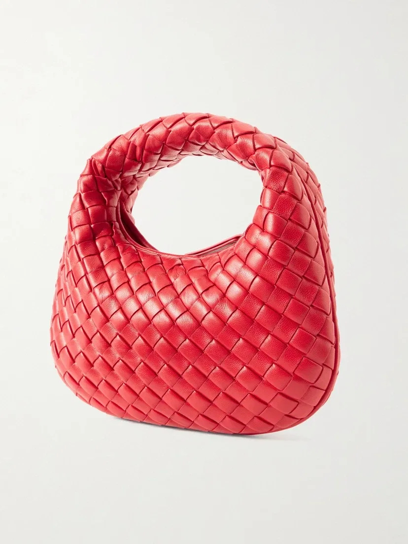Сумка на плечо Veneta Baby Intrecciato из кожи BOTTEGA VENETA, красный — фото 4