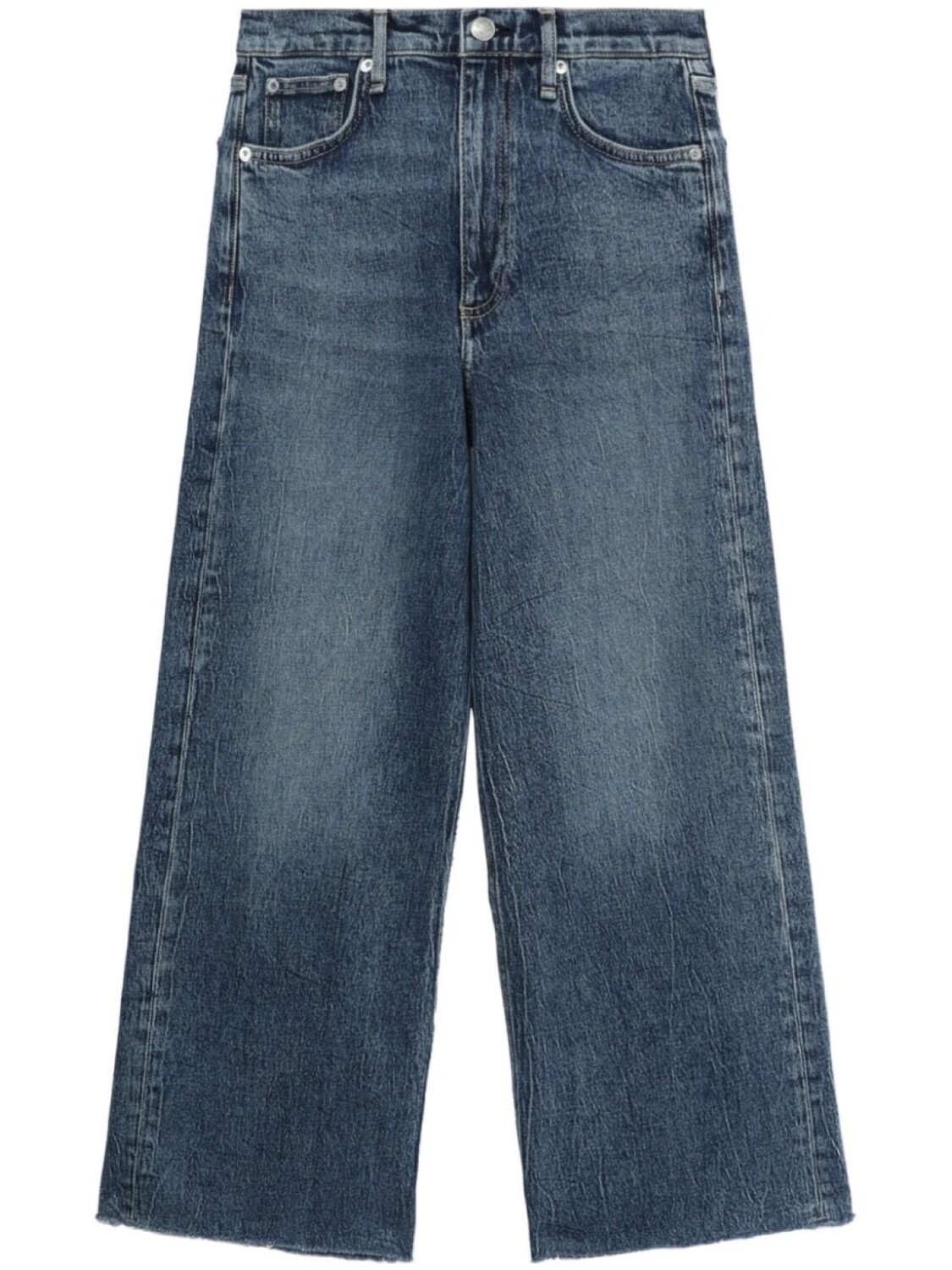

Укороченные джинсы с нашивкой-логотипом rag & bone, синий