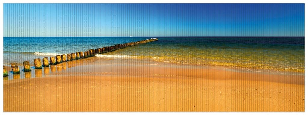 

Коврик для душа Wallario, нескользящий коврик, коврик для ванной, коврик для ног, песчаный пляж цвета оранжево-голубое море-голубое небо, размер ок. 180 х 65 см, черный