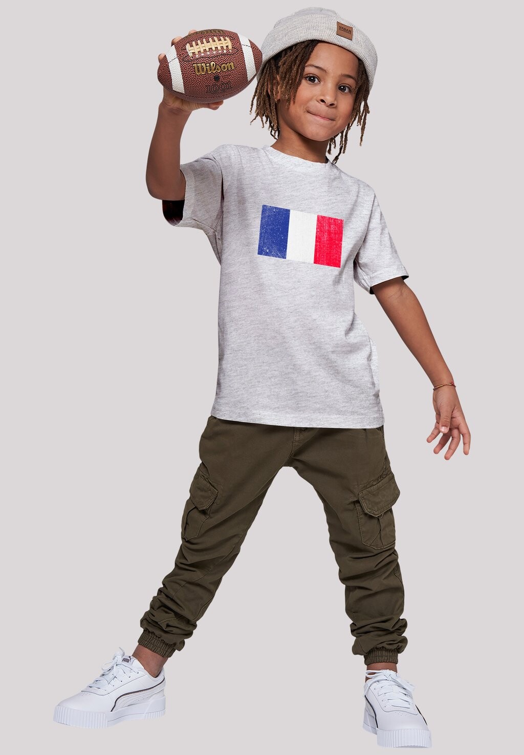 

Футболка с принтом FRANKREICH FLAGGE DISTRESSED F4NT4STIC, цвет heather grey