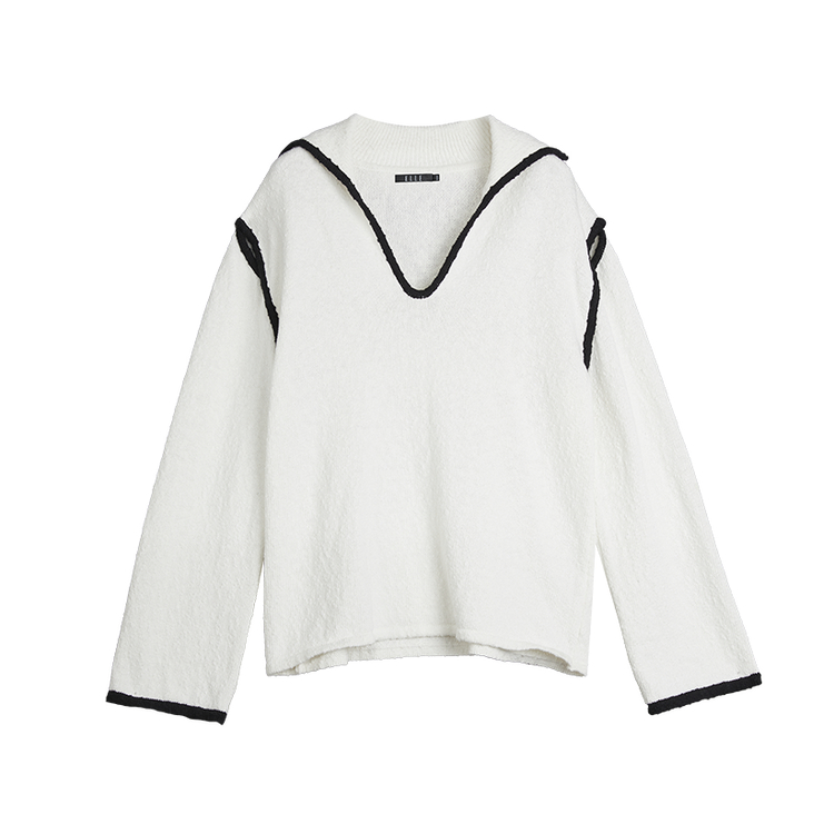 

ELLE Трикотажная кофта женская Ecru с V-образным вырезом Moderate Others